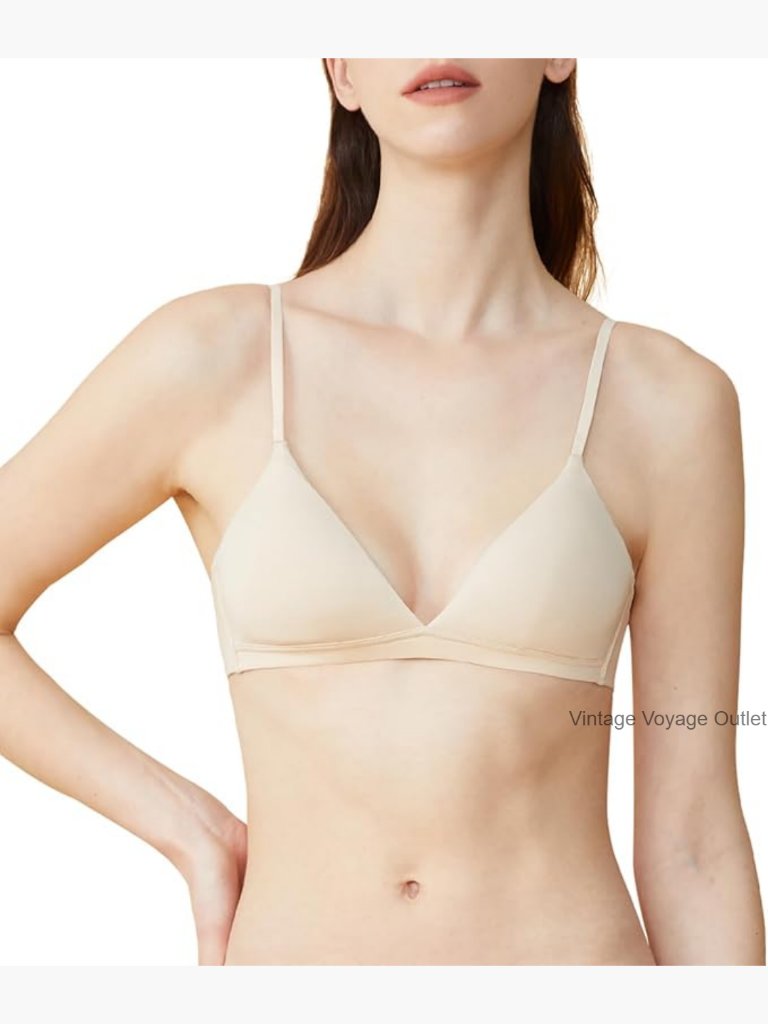 Organic Cotton Wireless Bralette Padded Triangle Bra For Small Bust
